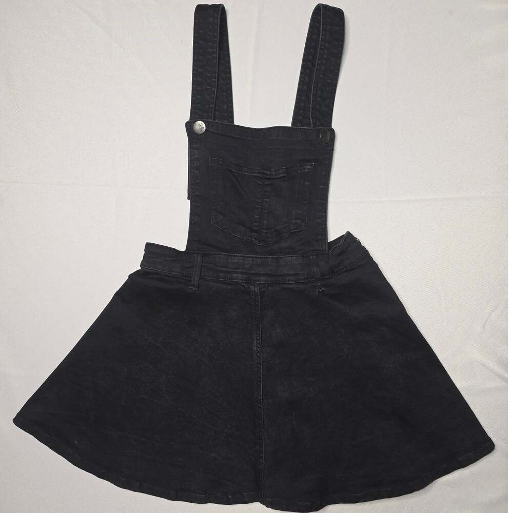 Hell Bunny Dakota Pinafore Overall Skater Dress in black Size M
